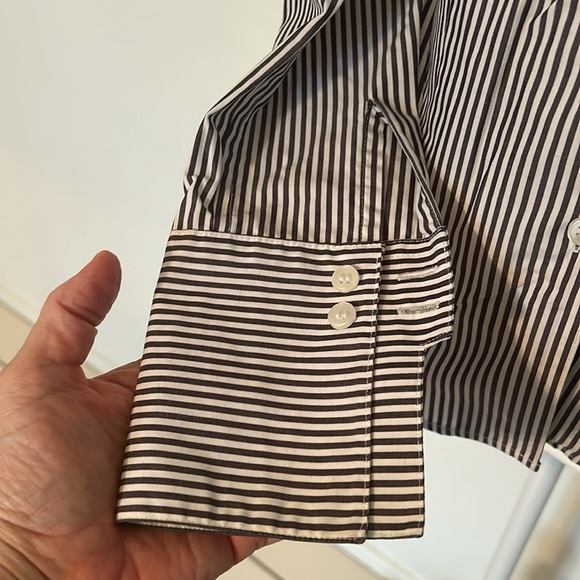 Calvin Klein Women’s Striped Button Up Blouse - Picture 3 of 5